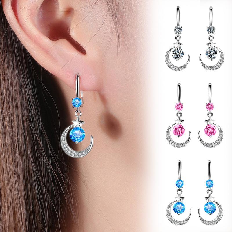 Stud Star Moon Diamond Inlaid Creative Earrings Temperament Women'sjewelry Gift Fashion Punk Personality Christmas Lucky, Golden;silver
Stud Star Moon Diamond Inlaid Creative Earrings Temperament Women'sjewelry Gift Fashion Punk Personality Christmas Lucky, Golden;silver