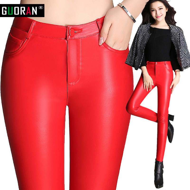 High waist leather pants women PU leggings Red plus size winter warm slim skinny casual pencil pants female trousers 210519, Black
High waist leather pants women PU leggings Red plus size winter warm slim skinny casual pencil pants female trousers 210519, Black