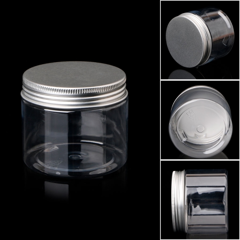 150Ml Clear Round Pet Pot With Aluminium Screw Cover Food Storage Container Sealed