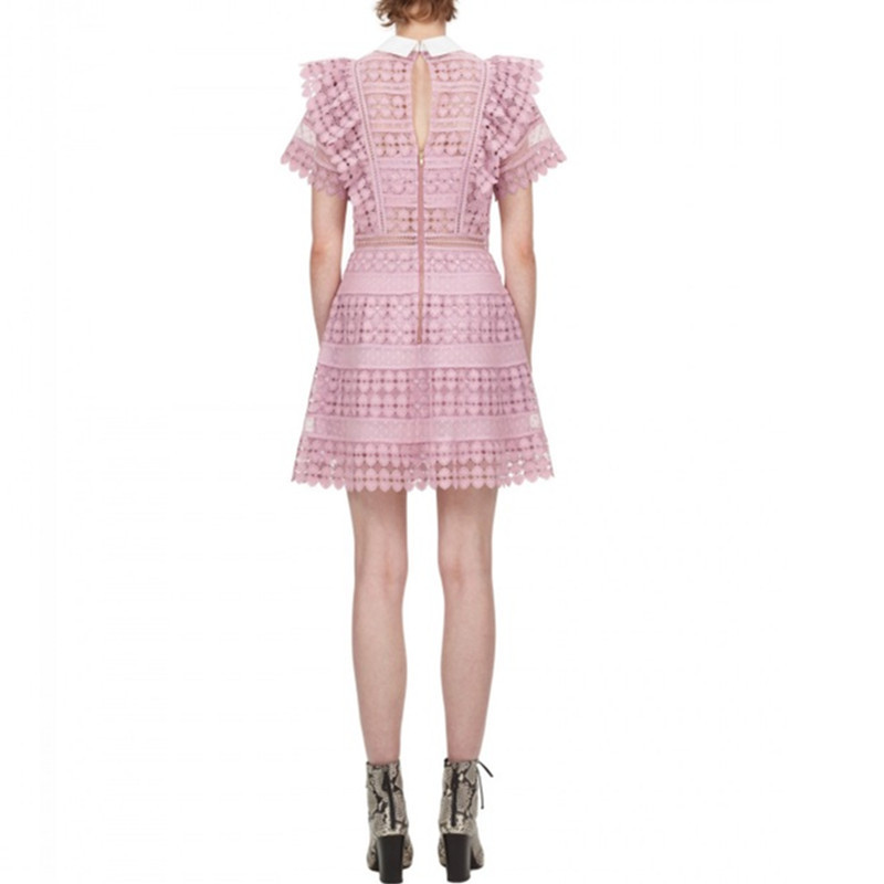Arrive Summer Fashion Ruffle Lace Mini Dress Women High Quality Self-Portrait Vestidos 210520