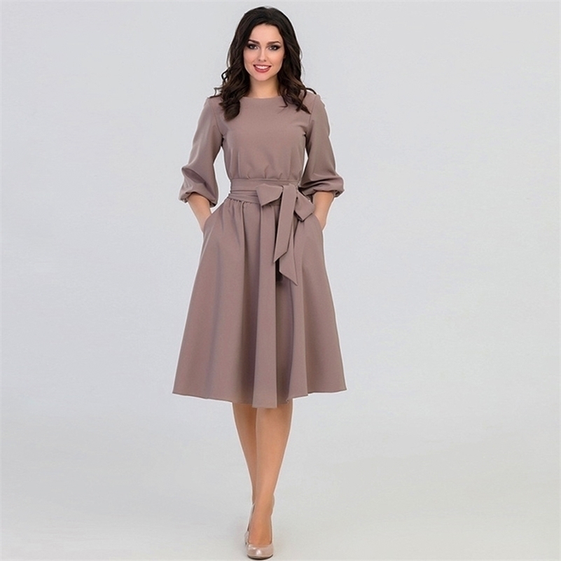 QRWR Summer Autumn Women Dress Solid Color High Waist A Line Ladies Midi Dresses Casual Puff Sleeve Vintage Dress Women 210630, 02
QRWR Summer Autumn Women Dress Solid Color High Waist A Line Ladies Midi Dresses Casual Puff Sleeve Vintage Dress Women 210630, 02