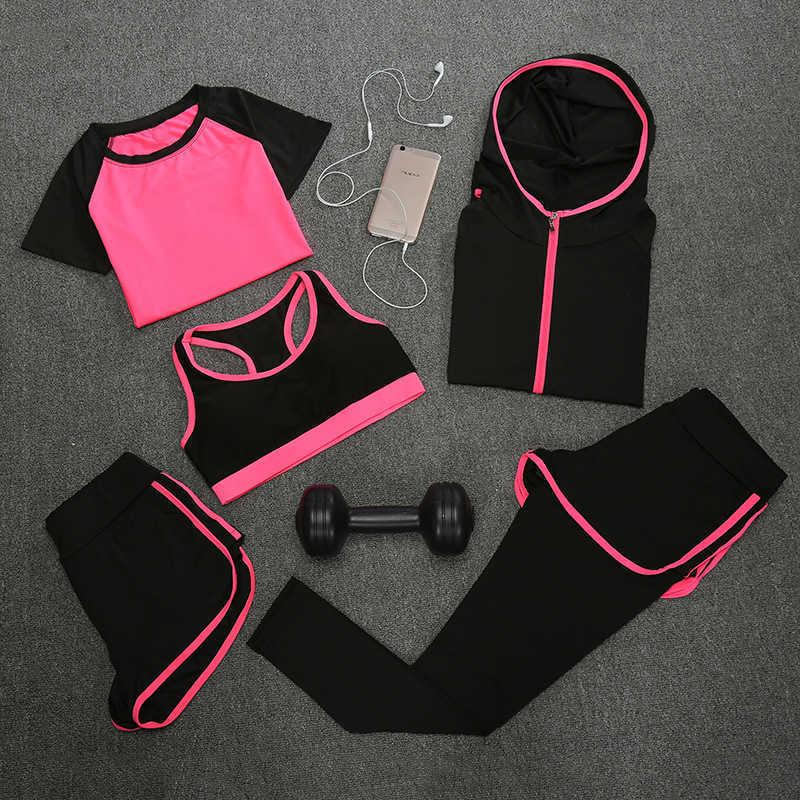 Fitness Yoga suit quick drying top Yoga suit five piece women's outdoor sports running suit, Gray
Fitness Yoga suit quick drying top Yoga suit five piece women's outdoor sports running suit, Gray