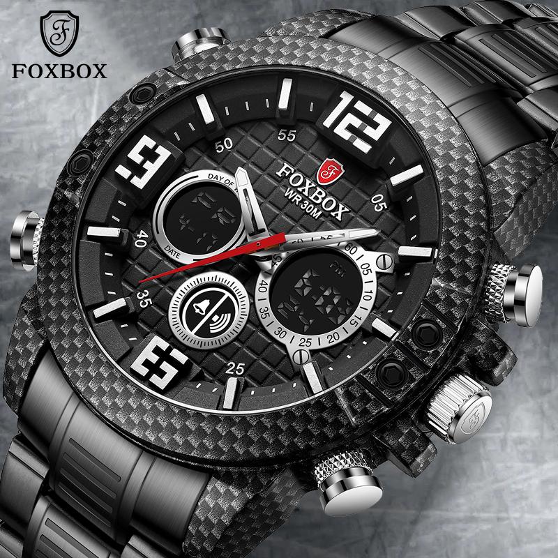 Wristwatches LIGE Brand Foxbox Carbon Fiber Case Sport Mens Watches Luxury Quartz Wristwatch For Men Military Waterproof Dual Display Clock, Blue
Wristwatches LIGE Brand Foxbox Carbon Fiber Case Sport Mens Watches Luxury Quartz Wristwatch For Men Military Waterproof Dual Display Clock, Blue