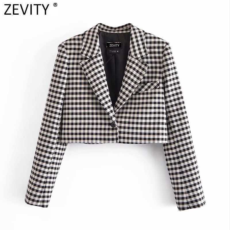 Zevity Women Vintage Plaid Print Casual Short Blazer Office Lady Retro Single Button Outwear Suits Chic Business Coat CT709 210603, Hh qun772
Zevity Women Vintage Plaid Print Casual Short Blazer Office Lady Retro Single Button Outwear Suits Chic Business Coat CT709 210603, Hh qun772