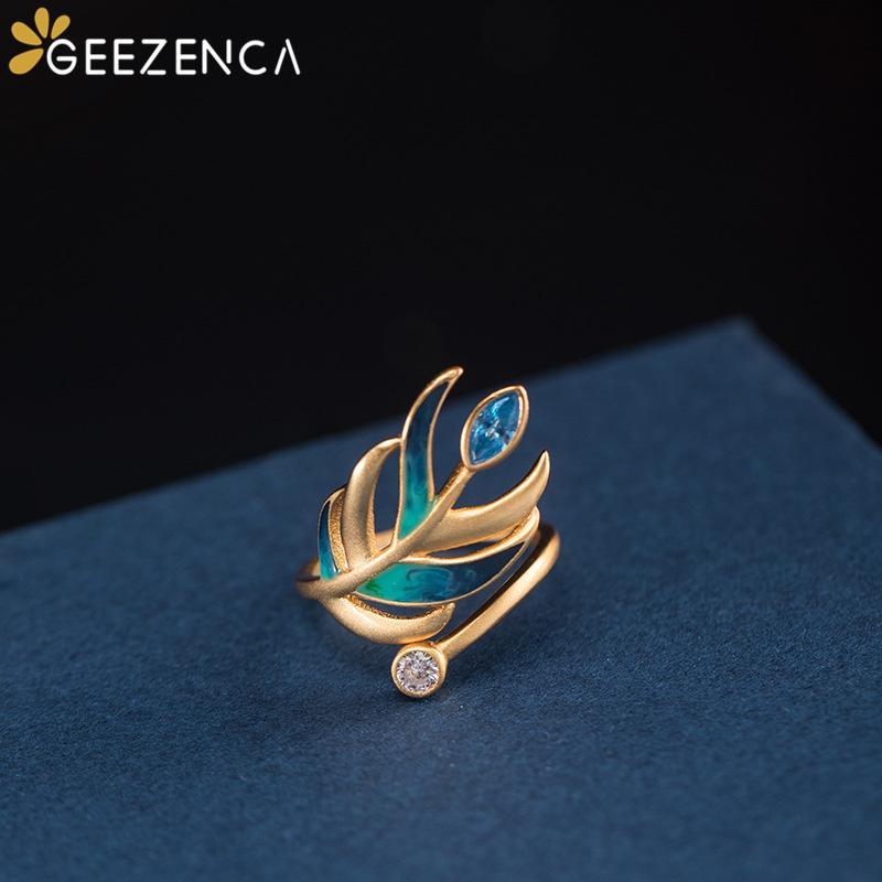Cluster Rings 925 Sterling Silver Wing Feather Gold Plated Open Ring Zircons Copal Resizable Fine Jewelry For Women Trendy Party Gift
Cluster Rings 925 Sterling Silver Wing Feather Gold Plated Open Ring Zircons Copal Resizable Fine Jewelry For Women Trendy Party Gift