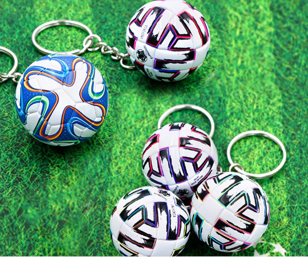 3D Football Souvenirs PU Leather KeyChain Men Soccer Fans Keychain Pendant over 9 kinds to choose