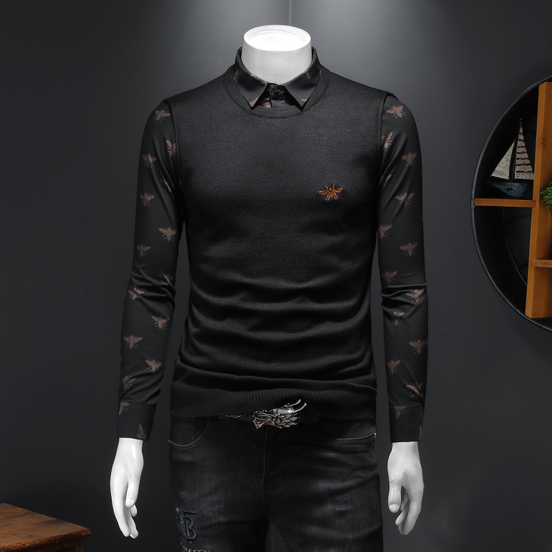 2021 new hot style autumn and winter thickening men's fake two-piece sweater trendy shirt collar knitted bottoming shirt, White;black
2021 new hot style autumn and winter thickening men's fake two-piece sweater trendy shirt collar knitted bottoming shirt, White;black