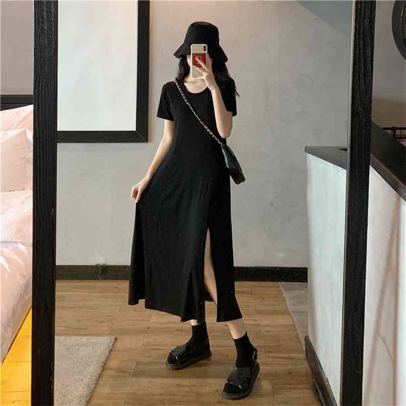 Fashion women's dress side slit T-shirt skirt long section carefully machine cotton women boho maxi 210520, Black
Fashion women's dress side slit T-shirt skirt long section carefully machine cotton women boho maxi 210520, Black