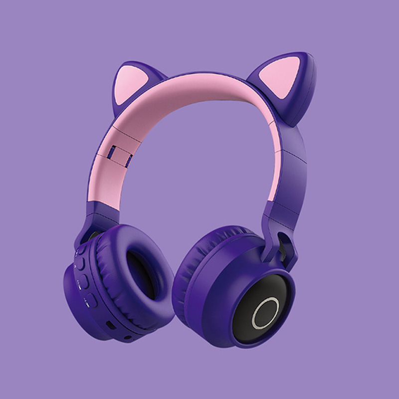 LED Cat Ear Noise Cancelling Headphones Bluetooth 5.0 Young People Kids Headset Support TF Card 3.5mm Plug With Mic Retail Package