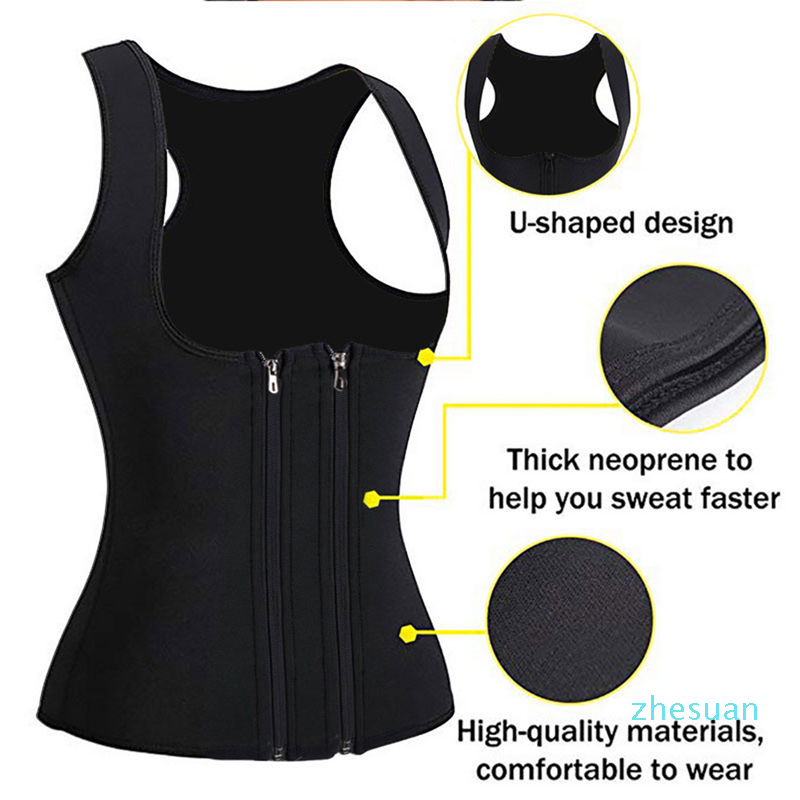 Gym Clothing Women Workout Shirt Adjustable Slim Bodysuit Double Front Zipper Waist Trainer Vest Weightloss Compression Sweat Tank Top1, Black-1
Gym Clothing Women Workout Shirt Adjustable Slim Bodysuit Double Front Zipper Waist Trainer Vest Weightloss Compression Sweat Tank Top1, Black-1
