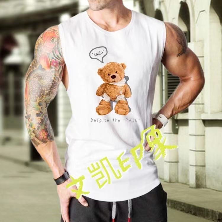men's svels vt summer new men's svels bear print vt t-shirt white trend loose, White;black
men's svels vt summer new men's svels bear print vt t-shirt white trend loose, White;black
