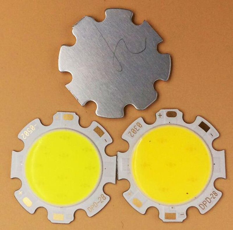 10pcs/lot Ultra Bright Bulbs Light Source 7W Chip COB LED 21-24V DC Warm Natural Cold White Lighting 700LM 28mm Circular Bulb Lamp