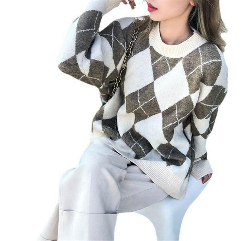 Women's Sweaters Pattern Printed Sweater Knitted Womens Sweet Argyle Long Sleeve Tops Ladies Warm Winter Autumn Casual Pullover Jumpers, Grey green
Women's Sweaters Pattern Printed Sweater Knitted Womens Sweet Argyle Long Sleeve Tops Ladies Warm Winter Autumn Casual Pullover Jumpers, Grey green