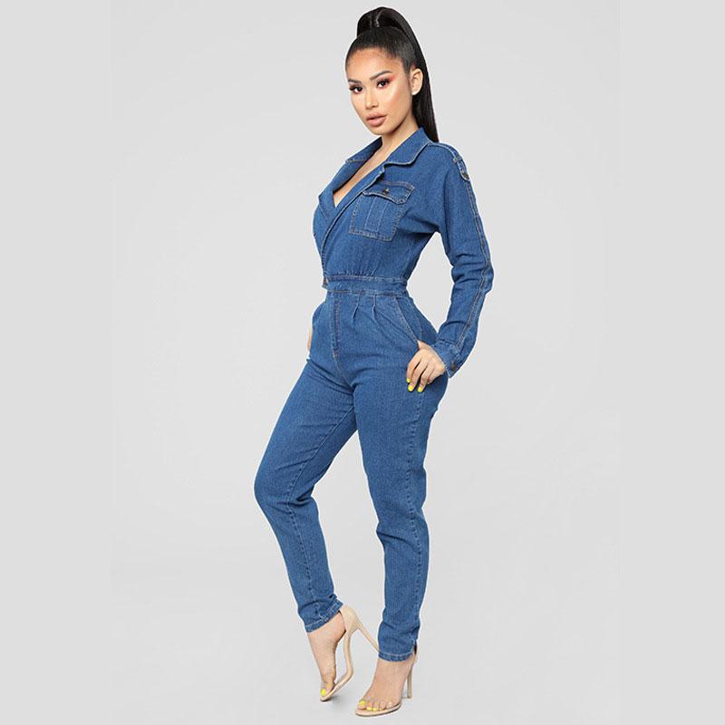 Women's Jumpsuits & Rompers 2021 Women Denim Jumpsuit Ladies Long Sleeve Jeans Female Casual Plus Size Overall Playsuit With Pocket, Blue
Women's Jumpsuits & Rompers 2021 Women Denim Jumpsuit Ladies Long Sleeve Jeans Female Casual Plus Size Overall Playsuit With Pocket, Blue