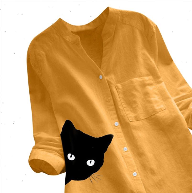 womens shirt cat print casual wear button up collar long sleeve cotton blouse plus size loose tunic spring clothing dropship, White
womens shirt cat print casual wear button up collar long sleeve cotton blouse plus size loose tunic spring clothing dropship, White
