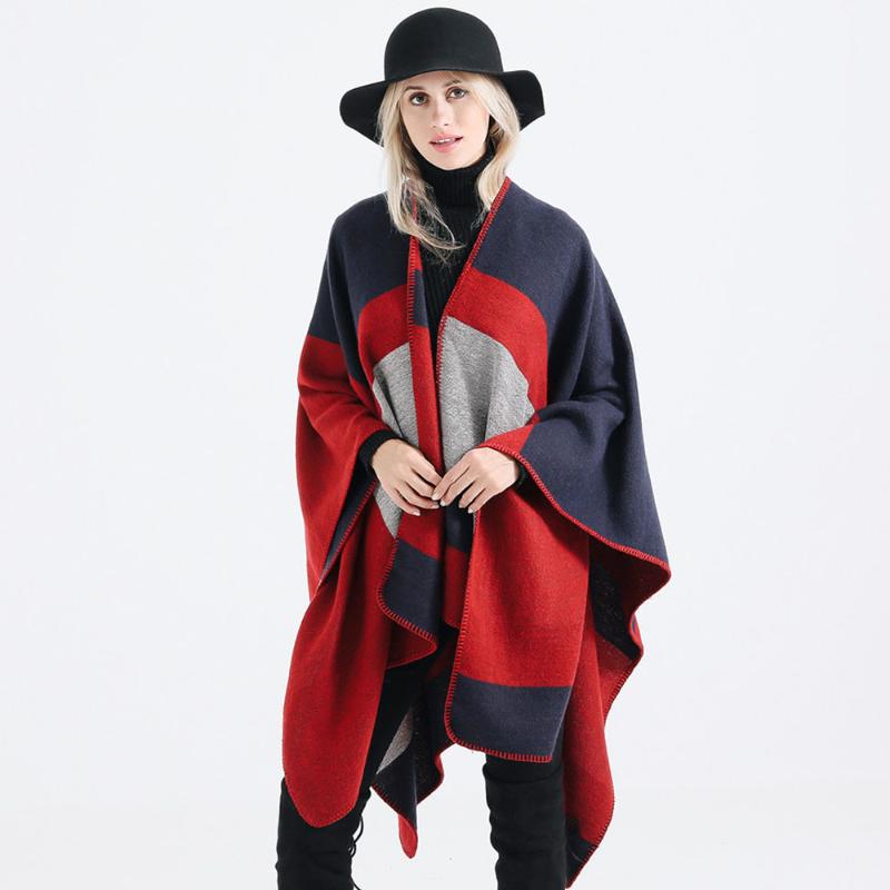 Fashion Design Women Mixed Color Striped Thick Warm Cashmere Poncho Capes Lady Travel Windproof Scarf Shawl Bandanas
Fashion Design Women Mixed Color Striped Thick Warm Cashmere Poncho Capes Lady Travel Windproof Scarf Shawl Bandanas
