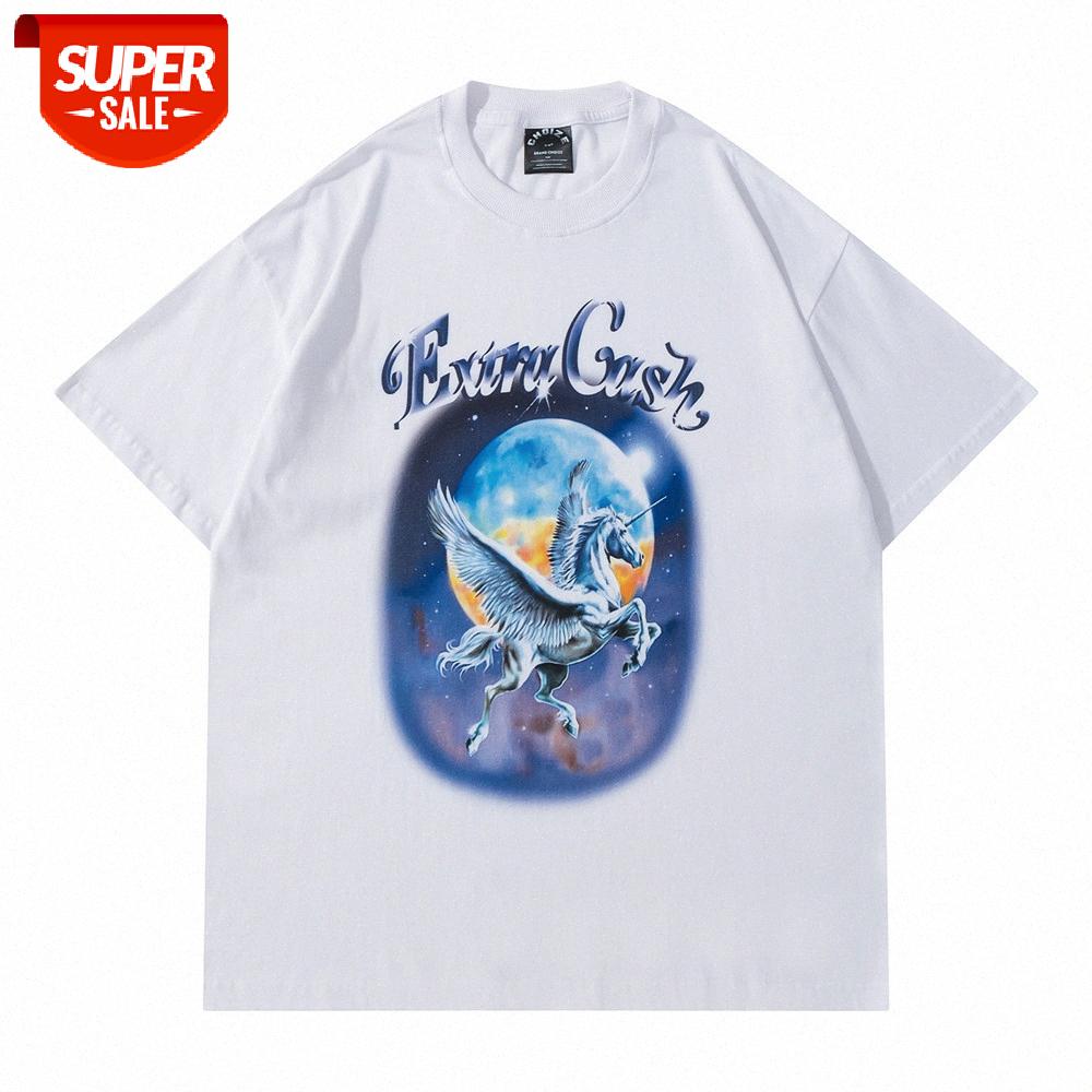 Fun Pegasus print short-sleeved T-shirt men's street loose half-sleeved round neck five-point sleeves #vj9l, White;black
Fun Pegasus print short-sleeved T-shirt men's street loose half-sleeved round neck five-point sleeves #vj9l, White;black