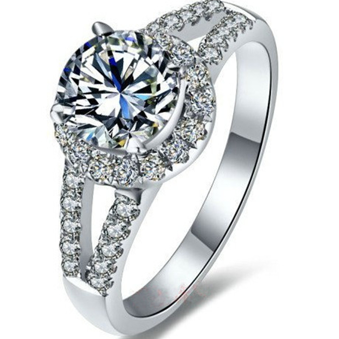 2 CT Excellent Round Halo Ring D Color NSCD Simulated Diamond Engagement Rings for Women 18K White Gold Plated with Box
2 CT Excellent Round Halo Ring D Color NSCD Simulated Diamond Engagement Rings for Women 18K White Gold Plated with Box