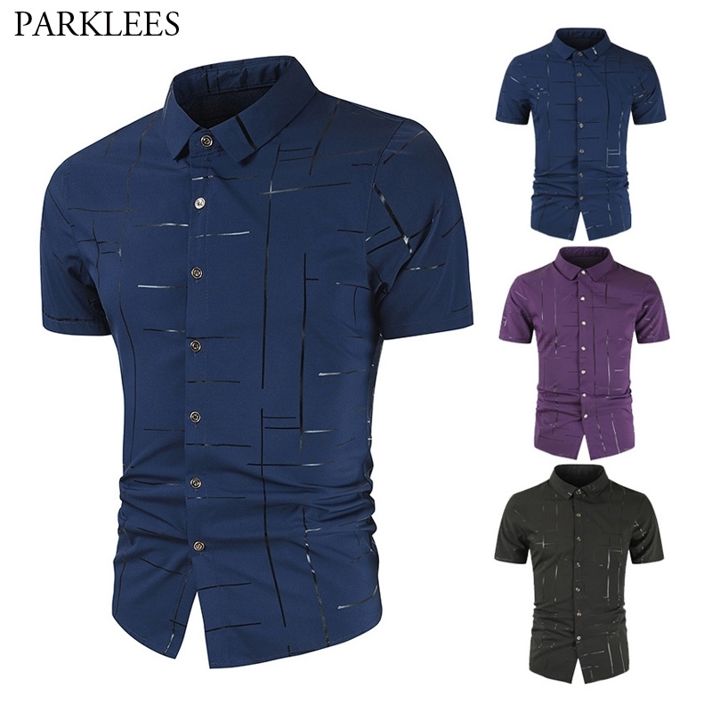 Black Shirt for Men Business Work Mens Shirts Cotton Stripe Men Shirt Short Sleeve Casual Slim Fit Men Dress Shirt Hombre 210524, Purple
Black Shirt for Men Business Work Mens Shirts Cotton Stripe Men Shirt Short Sleeve Casual Slim Fit Men Dress Shirt Hombre 210524, Purple