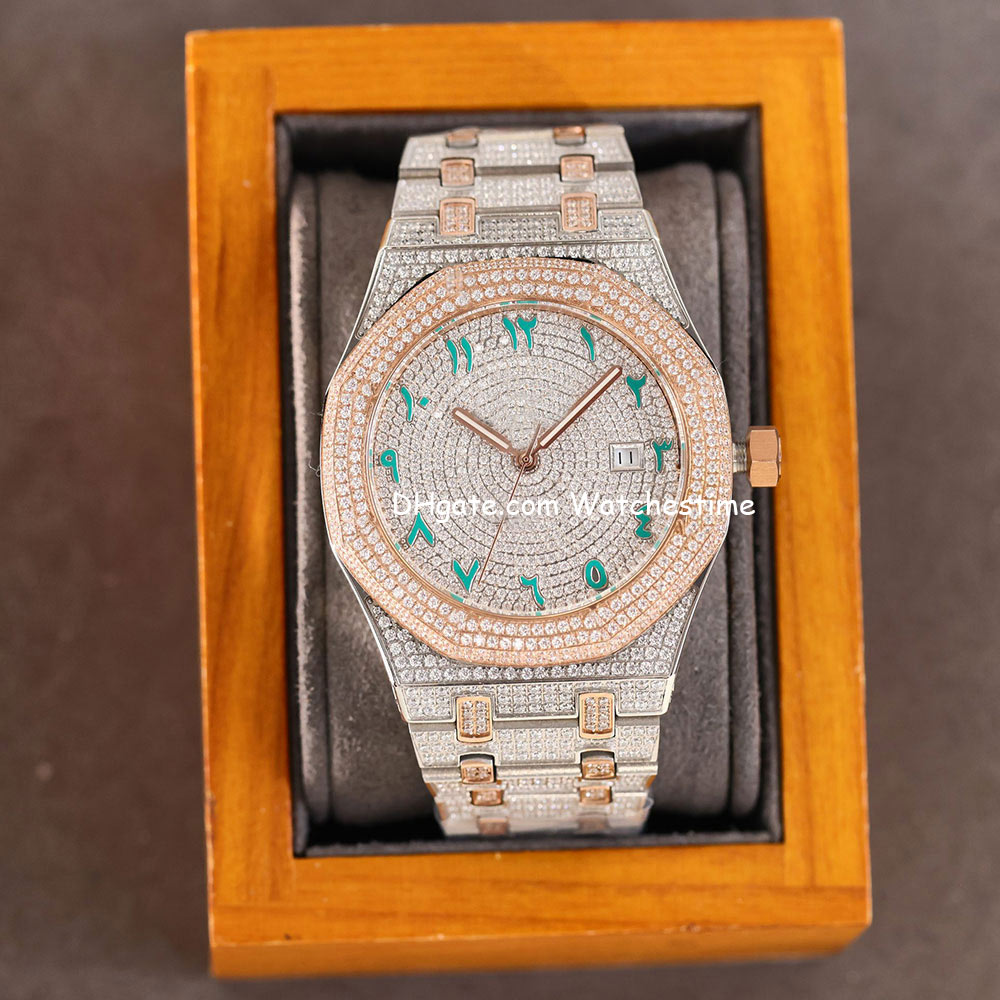 Handmade Full Diamonds Watch Mens Automatic Mechanical Watches 40mm With Diamond-studded Steel Sapphire Business Wristwatches Montre de Luxe Gifts, Colour 7 
Handmade Full Diamonds Watch Mens Automatic Mechanical Watches 40mm With Diamond-studded Steel Sapphire Business Wristwatches Montre de Luxe Gifts, Colour 7