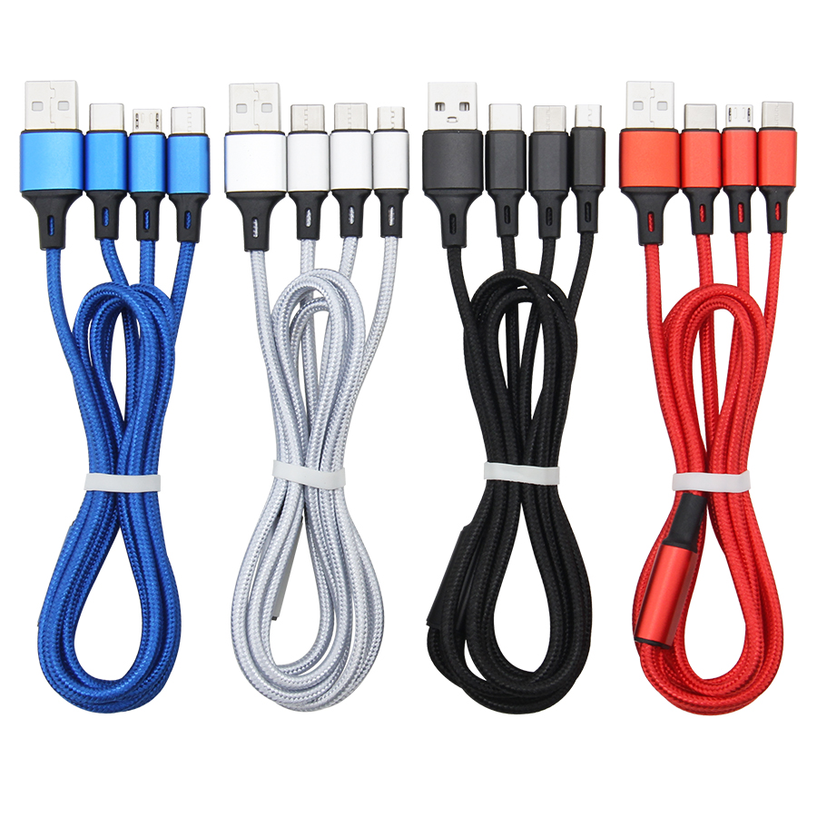 1.2m 2.4A Quick 3 in 1 Nylon Braided Charging Cables Micro USB Type-C for Samsung Android Charger Cord Fast Phone Cable, Blue
1.2m 2.4A Quick 3 in 1 Nylon Braided Charging Cables Micro USB Type-C for Samsung Android Charger Cord Fast Phone Cable, Blue