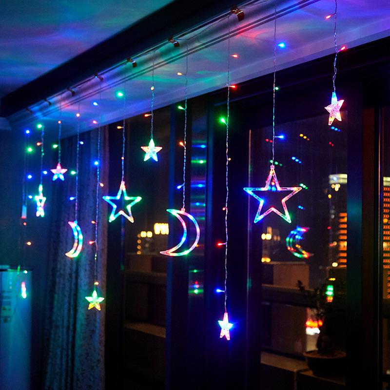 Strings 220V EU Plug Moon Star LED Fairy Curtain Lights Christmas Garlands Waterproof Outdoor Decoration Holiday Festival
Strings 220V EU Plug Moon Star LED Fairy Curtain Lights Christmas Garlands Waterproof Outdoor Decoration Holiday Festival