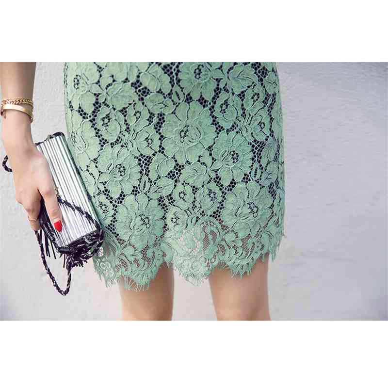 White Patchwork Lace Dress Women Party es female vestidos Elegant Ladies Bodycon short Sleeve Mini 210519