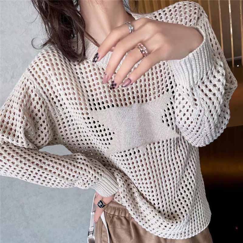 Women Geometric Pattern Sweater Girl Hollow Sweater Spring Autumn Casual Loose Sweaters High Quality Outdoor Summer Loopholes Tees Fashion, Beige
Women Geometric Pattern Sweater Girl Hollow Sweater Spring Autumn Casual Loose Sweaters High Quality Outdoor Summer Loopholes Tees Fashion, Beige