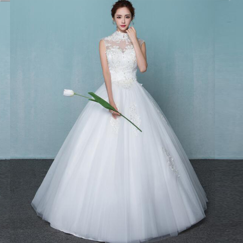 ZJ9126 3 D Flower Wedding Dresses For Women Lace Appliques Boho Bride Dress 2021Backles Ball Gowns Girls Plus Size