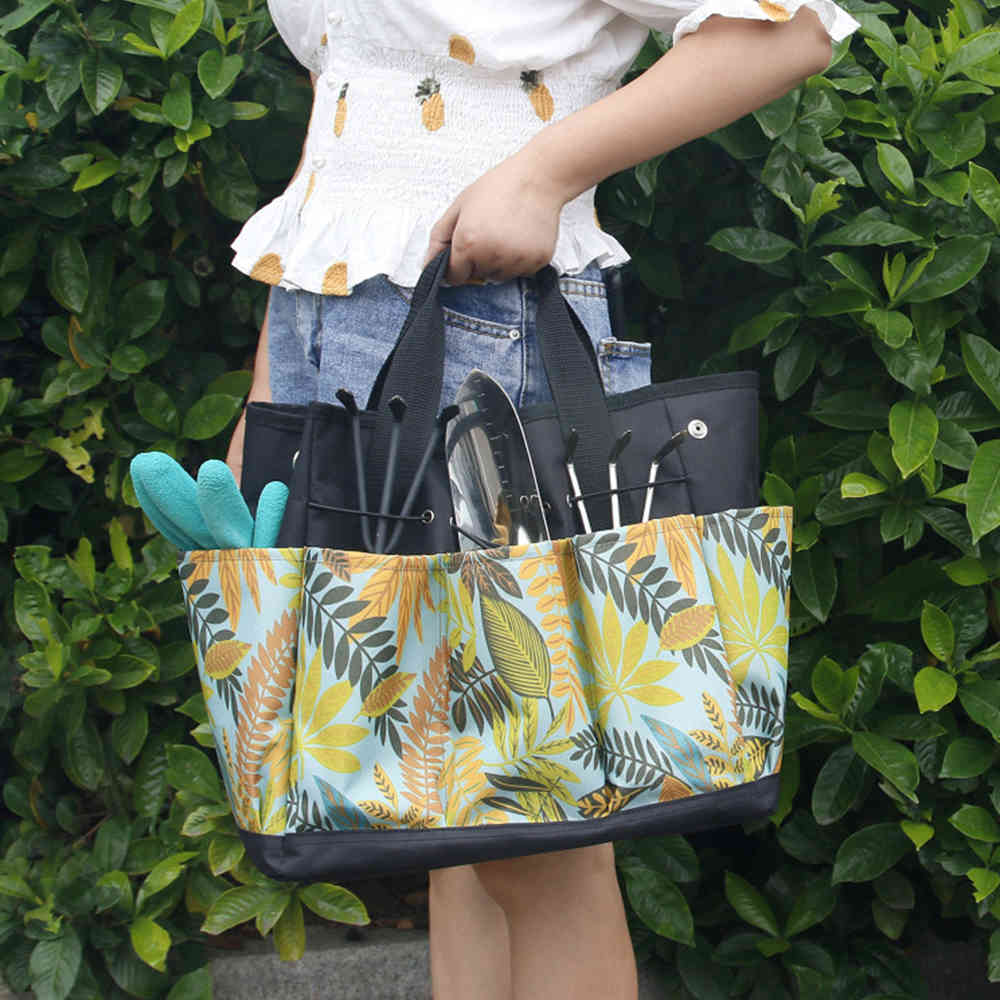 Garden Tool Bag Multifunctional Portable Wall Hanging Oxford Gardening Tool Organizer Handheld Pocket Outdoor Indoor Storage Bag