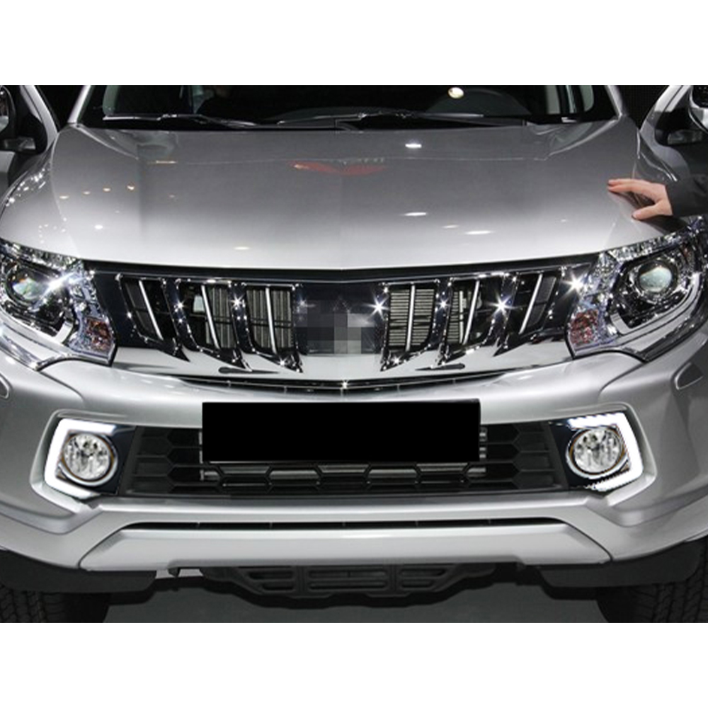 2Pcs For Mitsubishi Triton L200 2015 2016 2017 2018 Car LED Daytime Running Light DRL Lamp Dimming Function Fog lamp