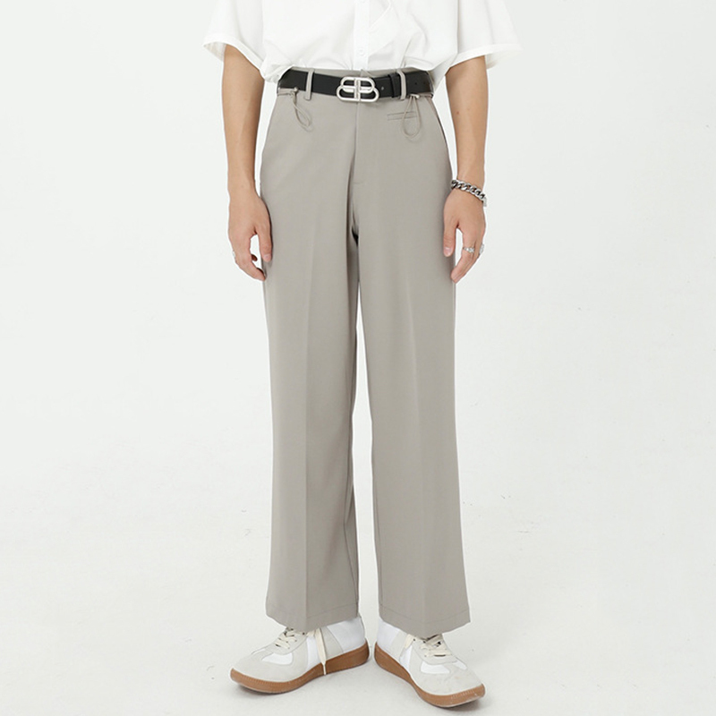 IEFB Men's Suit Pants Men's Korean Trend Hidden Back Elastic Drawstring Waist Straight Causal Wide Leg Pants Spring 9Y5994 210524