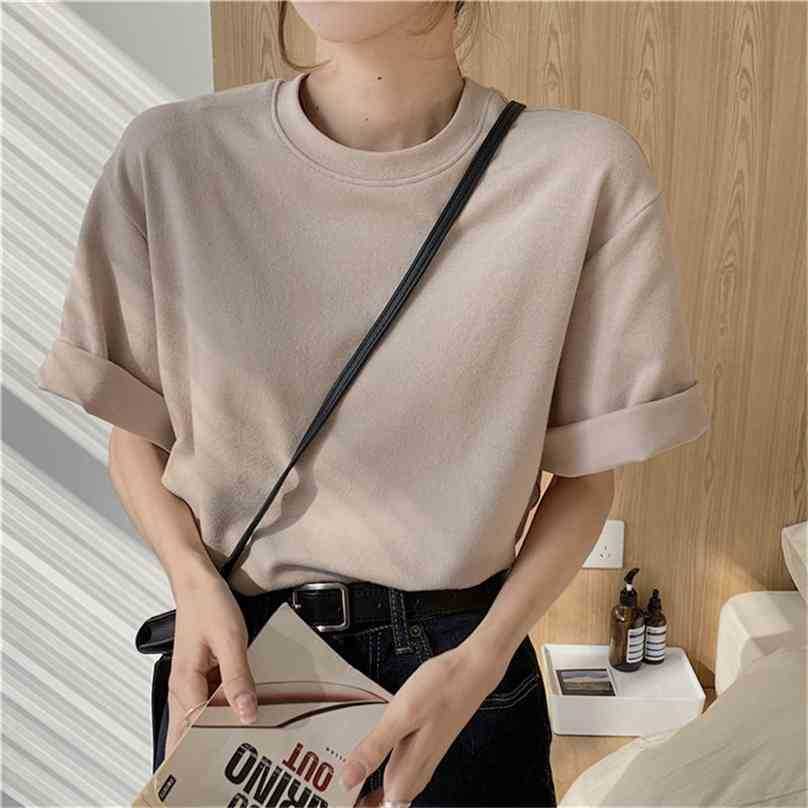 Basic Women Female Streetwear Cotton Solid Minimalist High Quality Gentle Short Sleeves Chic T-shirts 210525, Apricot
Basic Women Female Streetwear Cotton Solid Minimalist High Quality Gentle Short Sleeves Chic T-shirts 210525, Apricot
