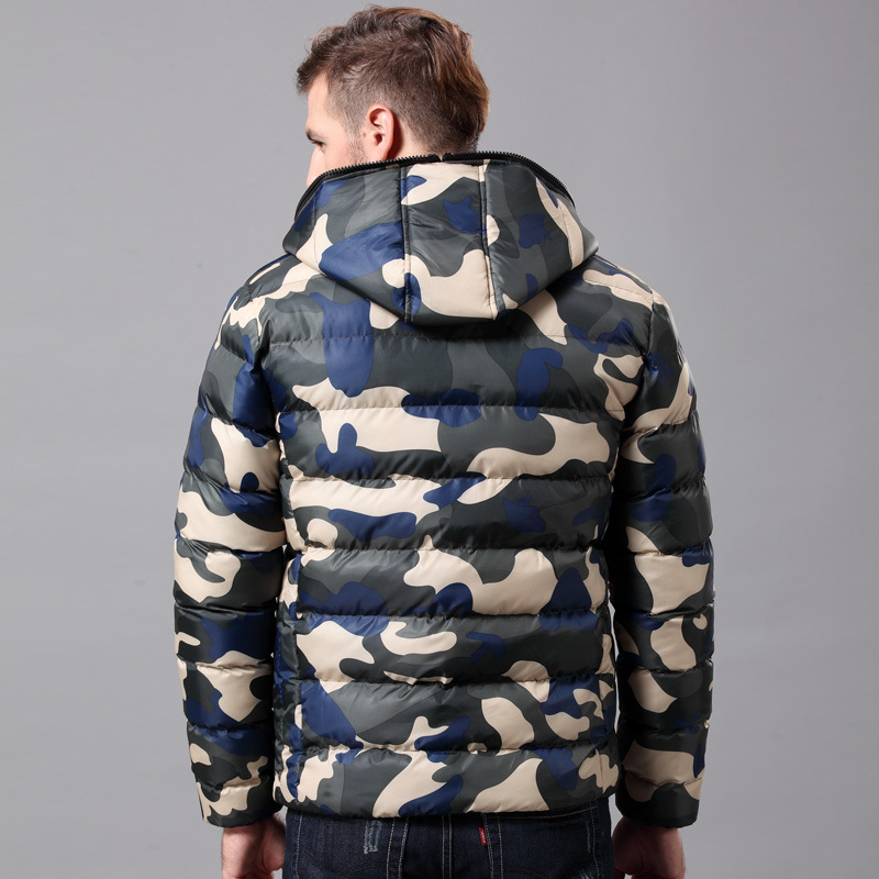 Men's Cotton Padded Down Jacket Camouflage Military Parka Camo Zipper Hoodie Autumn Coat Male Army Style Casual Red Blue Green 210518
