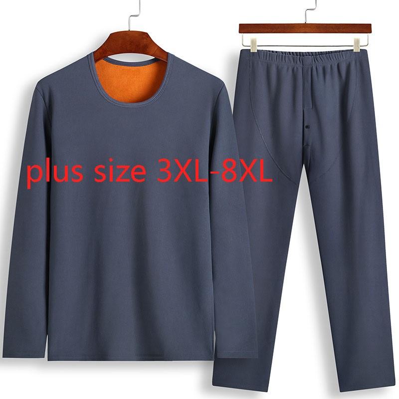 Men's Sleepwear Arrival Men Thermal Underwear Set Plush Thickened Clothes And Trousers O-neck Elastic Waist Pajamas Plus Size 3XL-6XL7XL 8XL, Black;brown 
Men's Sleepwear Arrival Men Thermal Underwear Set Plush Thickened Clothes And Trousers O-neck Elastic Waist Pajamas Plus Size 3XL-6XL7XL 8XL, Black;brown