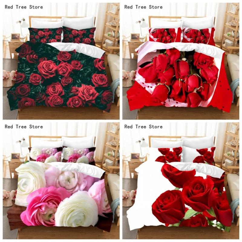 Bedding Sets Luxury Pink Red Rose Set Romantic Festival Gifts Pinted Duvet Cover Queen King Big Size 220*260cm Soft Comforter
Bedding Sets Luxury Pink Red Rose Set Romantic Festival Gifts Pinted Duvet Cover Queen King Big Size 220*260cm Soft Comforter