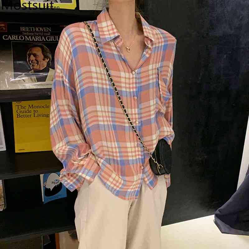 Autumn Plaid Korean Casual Blouses Shirts Women Long Sleeve Turn-down Collar Loose Fashion Lazy Style Girl Clothes Blusas 210518, Yellow
Autumn Plaid Korean Casual Blouses Shirts Women Long Sleeve Turn-down Collar Loose Fashion Lazy Style Girl Clothes Blusas 210518, Yellow