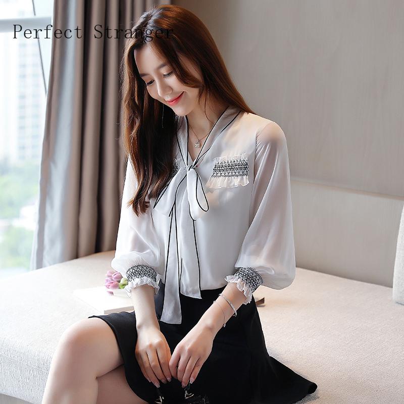 Autumn Arrival Bow Collar Three Sleeve Women Chiffon Blouse High Quality Women's Blouses & Shirts, White
Autumn Arrival Bow Collar Three Sleeve Women Chiffon Blouse High Quality Women's Blouses & Shirts, White