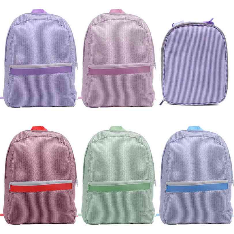 Trendy School Bags Backpacks Outdoor Storage Children Student Seersucker Backpack Schoolbag Lunch Bag Stripe Solid Colors High Capacity G734GUU
Trendy School Bags Backpacks Outdoor Storage Children Student Seersucker Backpack Schoolbag Lunch Bag Stripe Solid Colors High Capacity G734GUU
