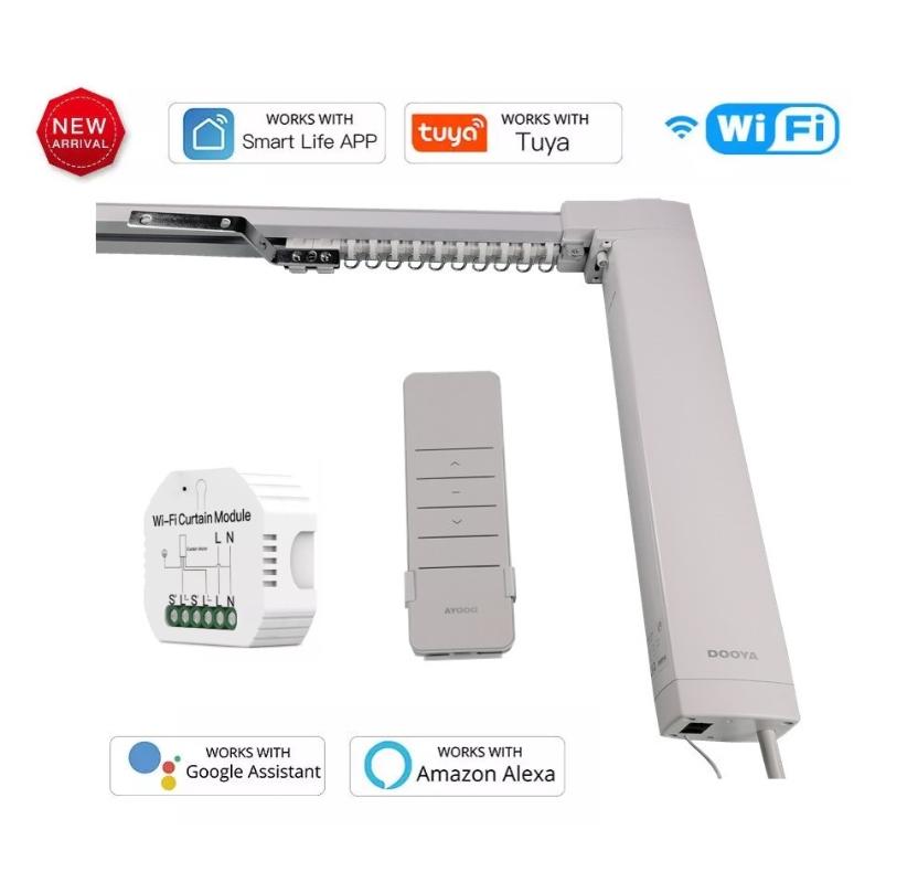 WiFi RF Smart Curtain Track, TUYA Smart Voice Control Schedule Timer 
WiFi RF Smart Curtain Track, TUYA Smart Voice Control Schedule Timer