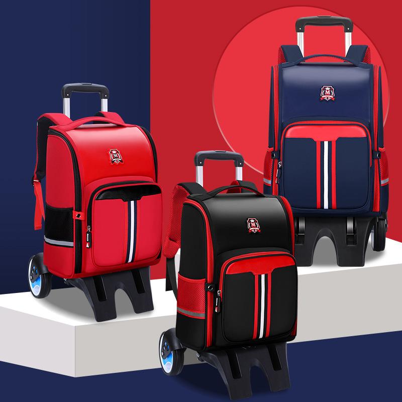 School Bags Primary Kids Waterproof Luxury British Style Detachable Trolley Backpack With Wheels For Boy Girls Rolling Bag Red
School Bags Primary Kids Waterproof Luxury British Style Detachable Trolley Backpack With Wheels For Boy Girls Rolling Bag Red