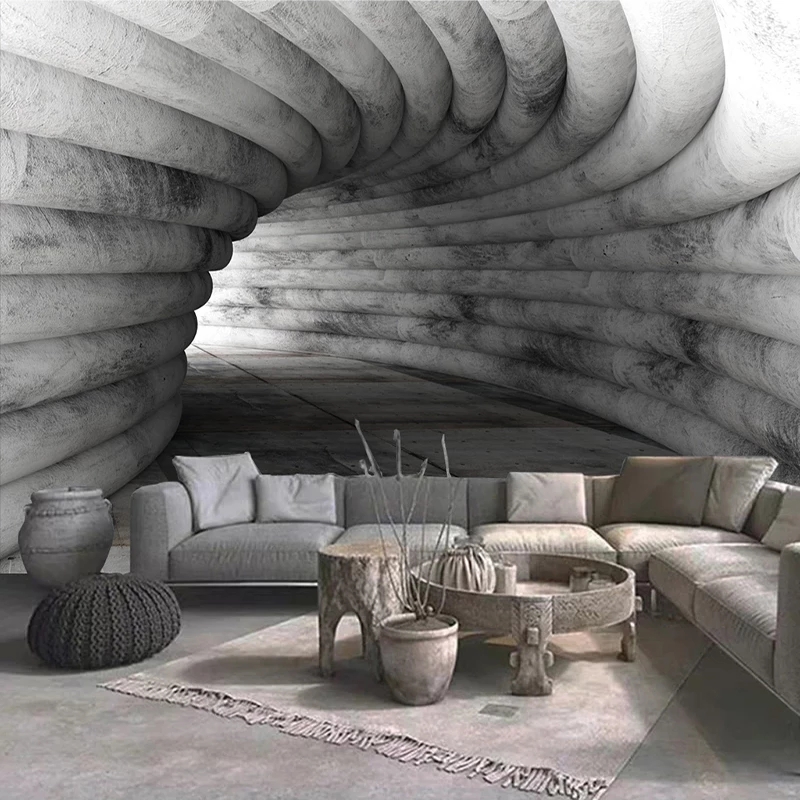 Custom Mural 3D Extended Space Cement Wall Cave Background Photo Painting Wallpaper Living Room Bedroom Walls