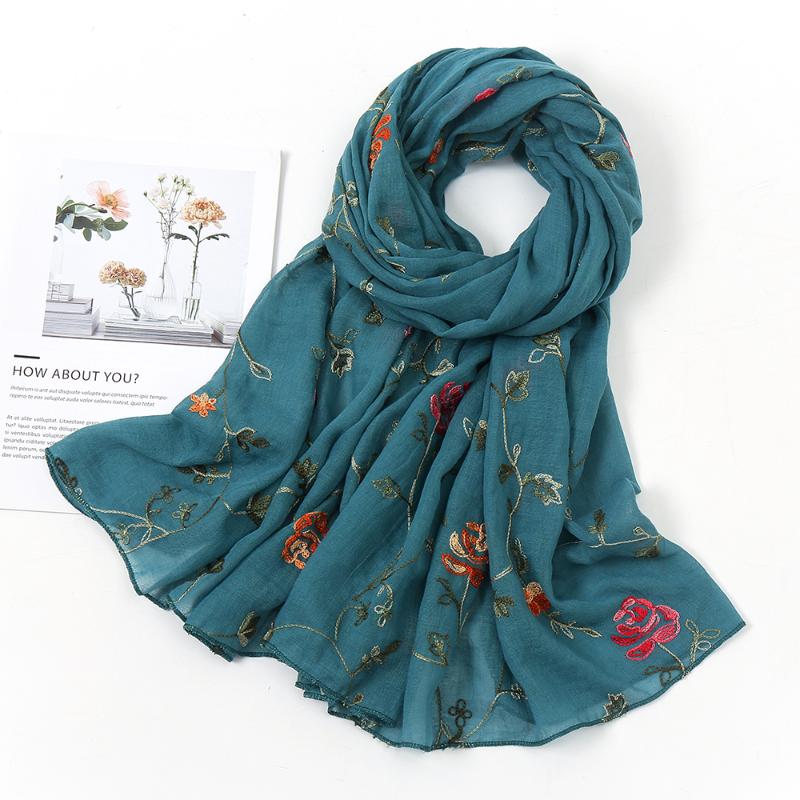 Scarves 2021 Embroidered Flower Scarf Plain Cotton Floral Hijab Long Shawl Wrap Women Fashion Muslim Thin Bandana Headband, Blue;gray
Scarves 2021 Embroidered Flower Scarf Plain Cotton Floral Hijab Long Shawl Wrap Women Fashion Muslim Thin Bandana Headband, Blue;gray