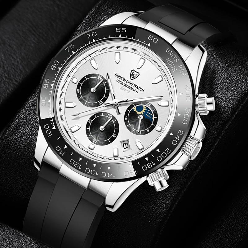 Wristwatches LIGE Top Men Watch 2021 Sport Silicone Chronograph Quartz For Creative Waterproof Relogio, Black rose gold
Wristwatches LIGE Top Men Watch 2021 Sport Silicone Chronograph Quartz For Creative Waterproof Relogio, Black rose gold
