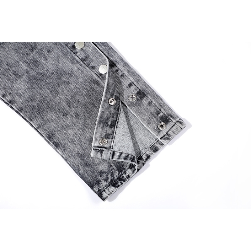 IEFB Streetwaer Multi Pocket Black Jeans Men's Hip Hop Fashion Leg Split Loose Straight Denim Pants VintageTrend Casual 9Y7474 210524