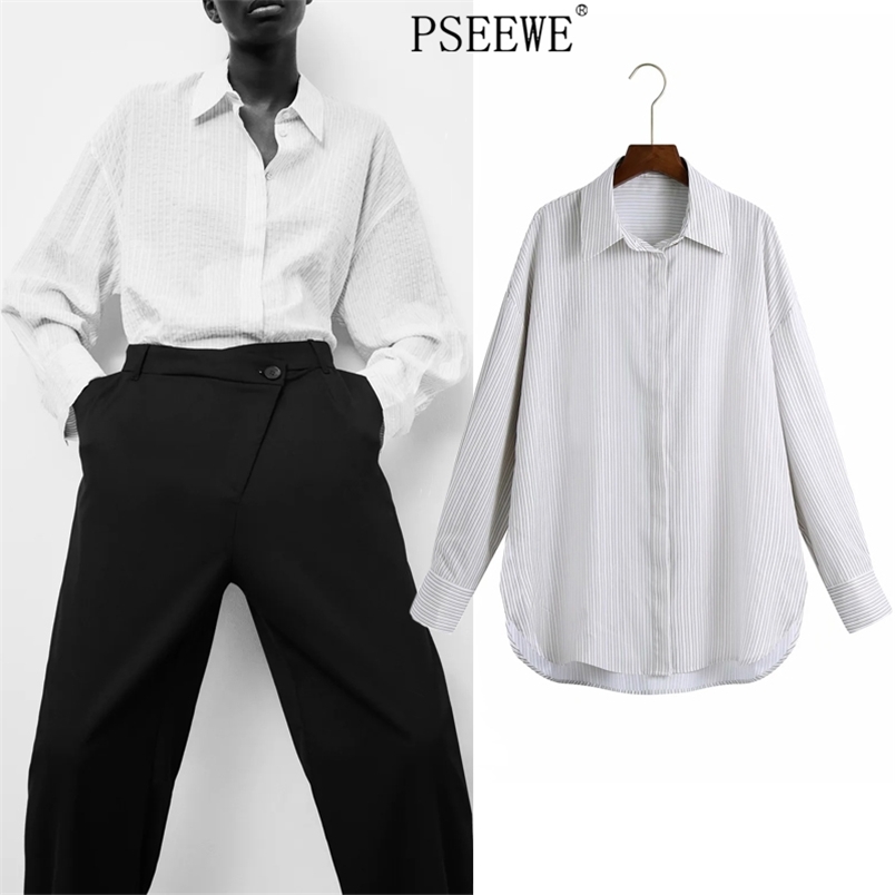 White Striped Oversize Long Shirt Woman Blouse Fashion Button Up Sleeve Top Women Tunic Large Size Blouses 210519, Ivory
White Striped Oversize Long Shirt Woman Blouse Fashion Button Up Sleeve Top Women Tunic Large Size Blouses 210519, Ivory