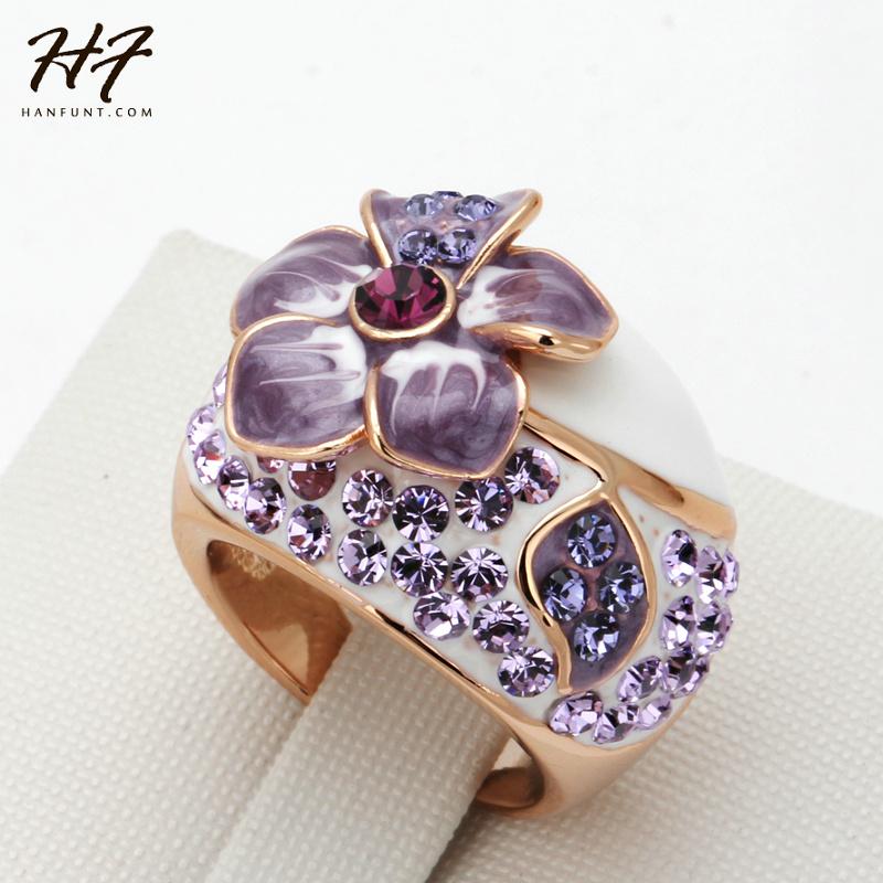 Cluster Rings Purple Flower Rose Gold Color Ring Jewelry Made With Genuine Austrian Crystals Wholesale R045, Golden;silver
Cluster Rings Purple Flower Rose Gold Color Ring Jewelry Made With Genuine Austrian Crystals Wholesale R045, Golden;silver