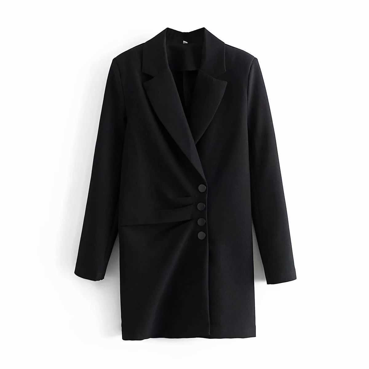 Women Blazer-style Dress V-neckline Long Sleeves Mini Dress Elegant Formal Lady Chic Woman Dresses 210709, Black
Women Blazer-style Dress V-neckline Long Sleeves Mini Dress Elegant Formal Lady Chic Woman Dresses 210709, Black