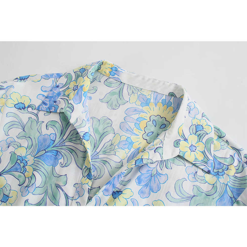 Summer Shirt Dress Women Elegant Casual Chic Lady Floral Printed Dress Woman Prom Dresses Robe Femme 210709