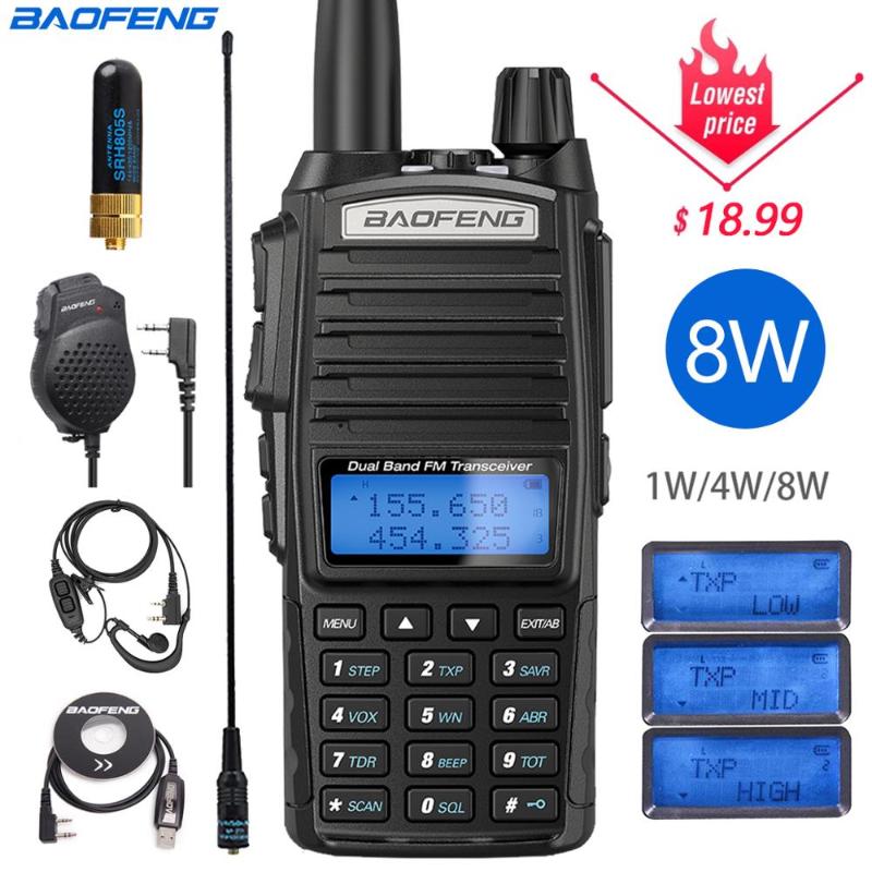 Walkie Talkie Baofeng UV-82 8W High Powerful 10km Long Range Tri-power 8/4/1Watts CB Ham Portable Radio UV5R For Hunting BF-F8HP
Walkie Talkie Baofeng UV-82 8W High Powerful 10km Long Range Tri-power 8/4/1Watts CB Ham Portable Radio UV5R For Hunting BF-F8HP